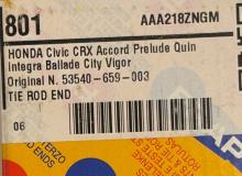 Honda Accord Civic Prelude 53540-SC2-003 & 53540-SC2-004 & 53540-SA0-002 & 53540-SA0-003, 53540-SB2-002, 53540-SB2-003, 53540-SB2-013, 53540-SB0-003, 53540-SBC-002 FR801